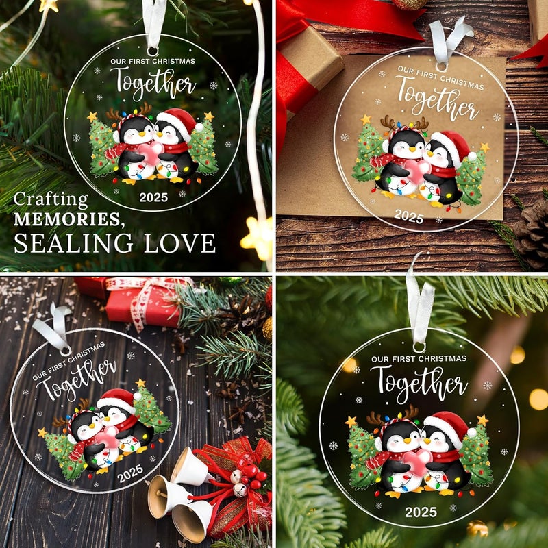 HEXMOZ First Christmas Together Ornament 2025 - Penguin Couples First Christmas Ornament - Couples Gifts for Him Her, Boyfriend Girlfriend, Married Couple Better Together Anniversary - Xmas Decoration - Image 5
